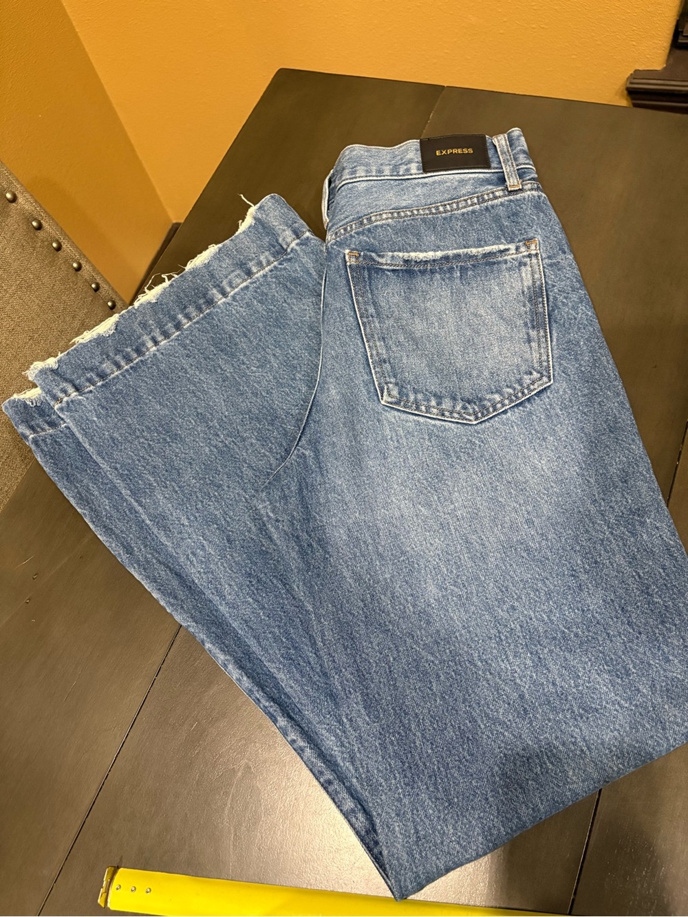 Express High-Rise Light Blue Wide Leg Jeans